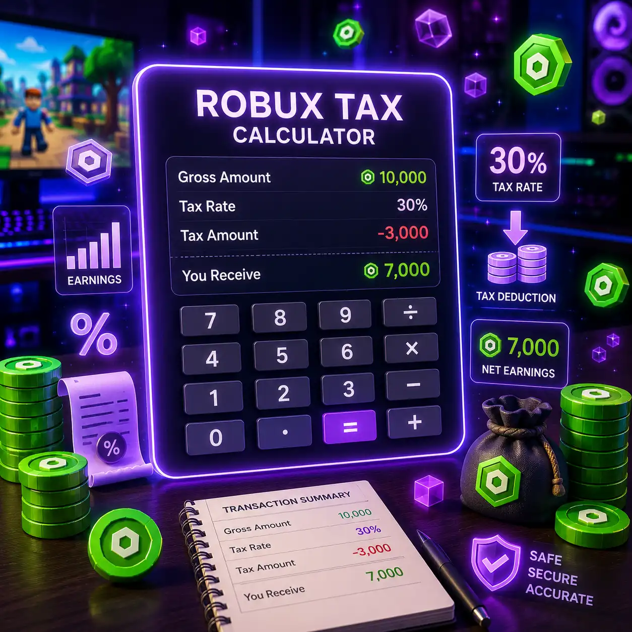 Robux Tax Calculator